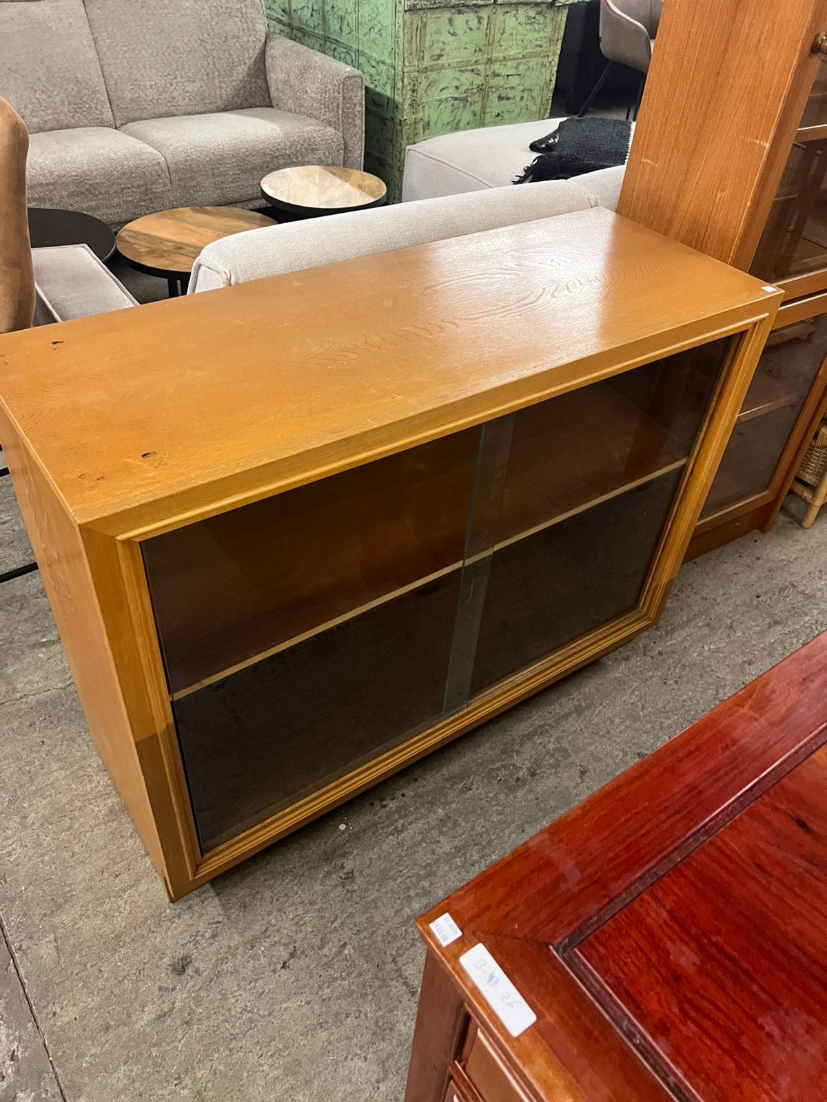 Vintage hellerau Vitrinekast, Ophalen, ., Zo goed als nieuw, 150 tot 200 cm