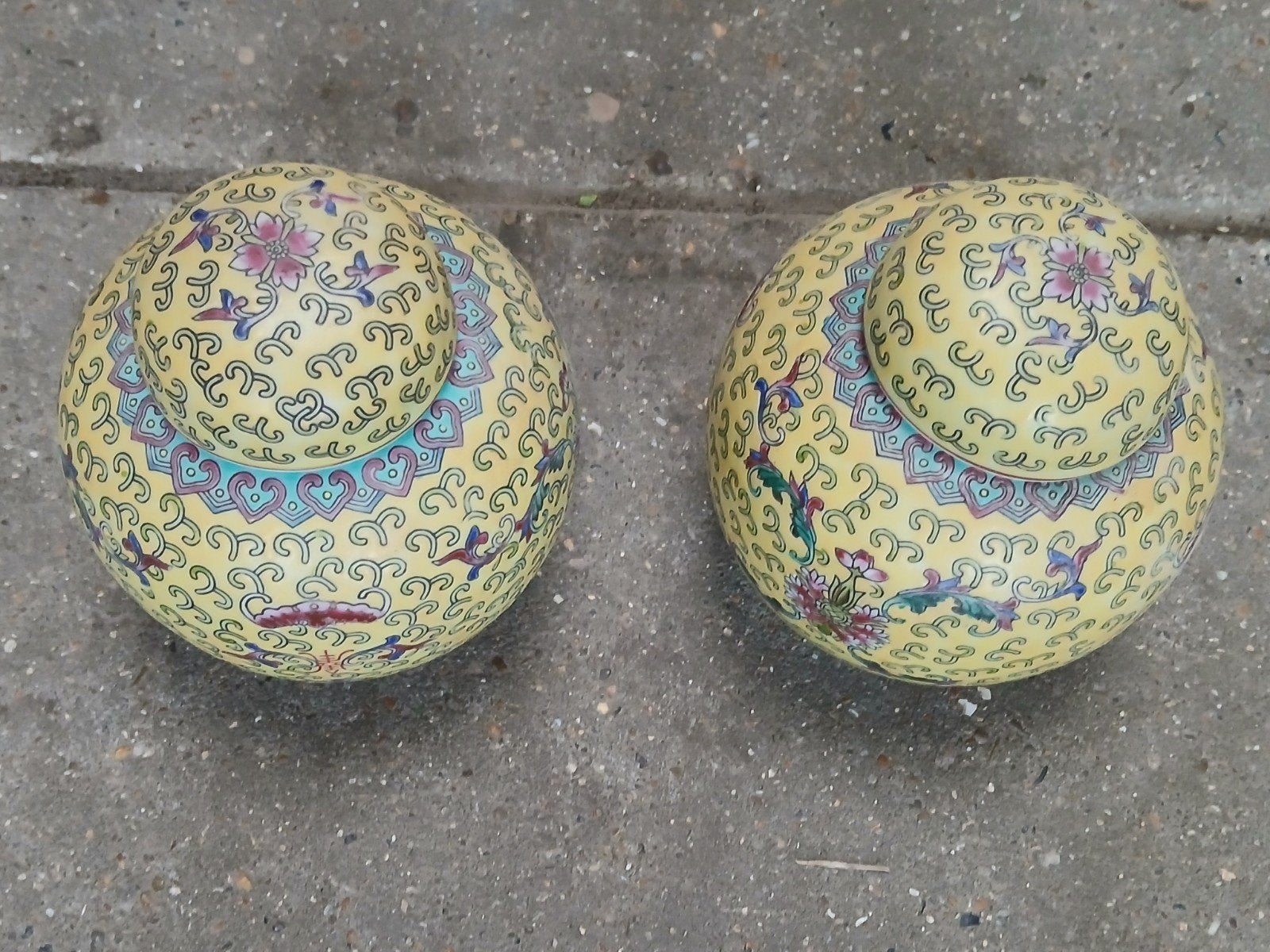 L0VELY Vintage Aziatische gele gemberpotjes., Ophalen