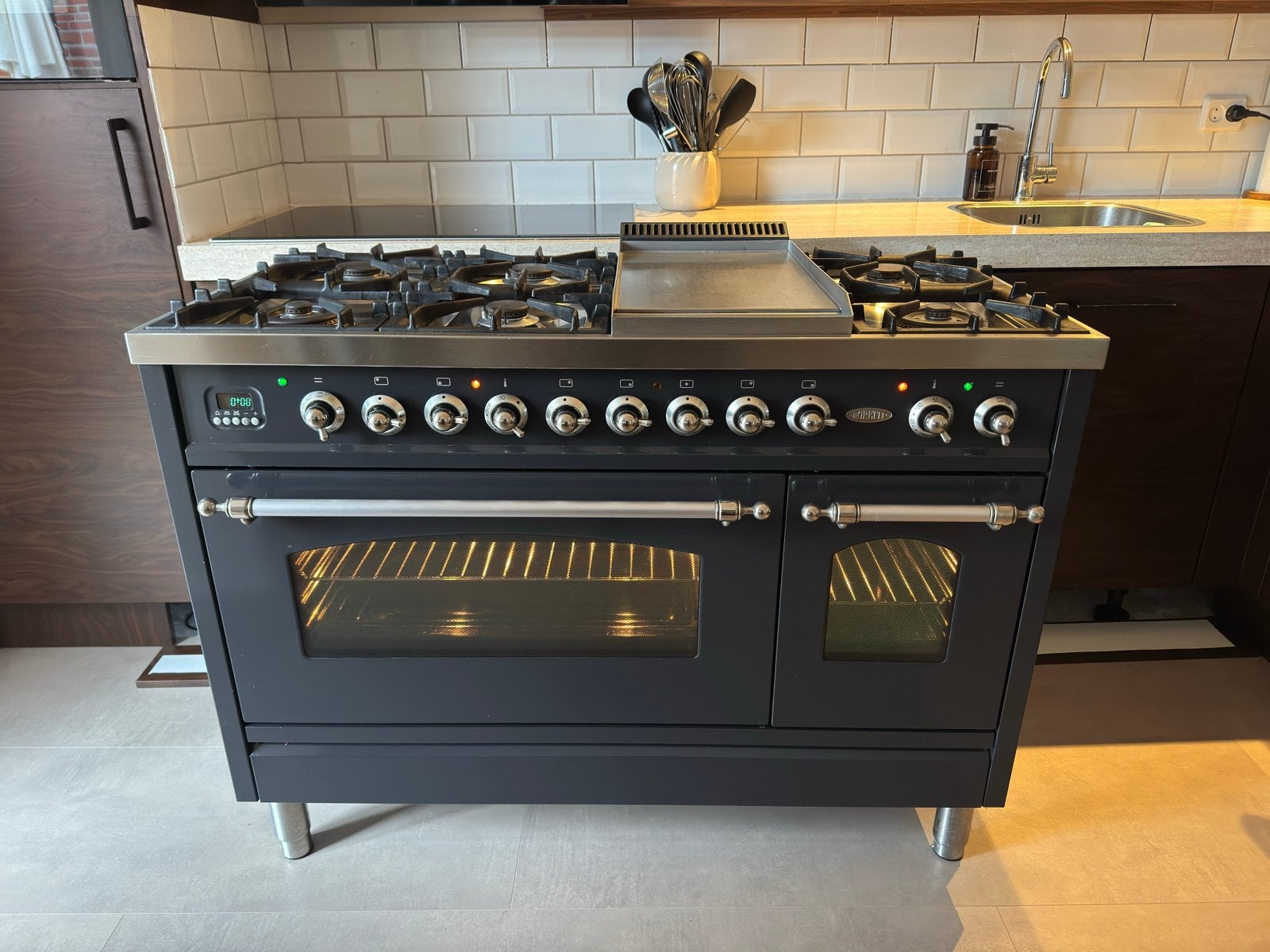 Boretti VFPNR 120 AN – 120 cm gasfornuis met frytop, Witgoed en Apparatuur, Ophalen, Zo goed als nieuw, Gas, Vrijstaand