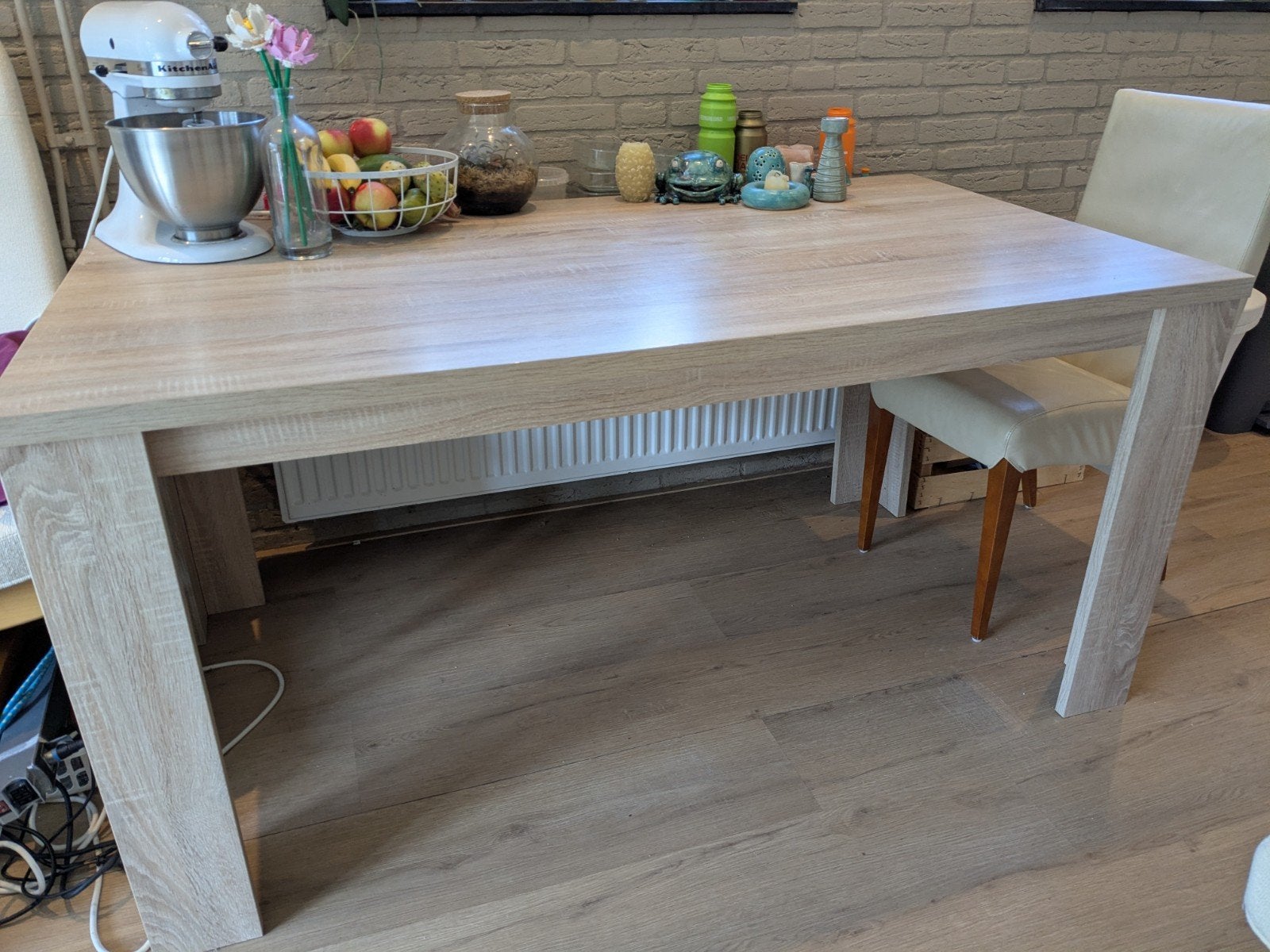 Eettafel 160x90x78cm - Licht houtkleur, Huis en Inrichting, Gebruikt, Vijf personen of meer, 150 tot 200 cm, Modern