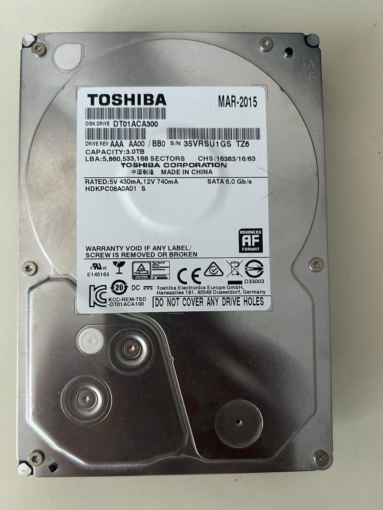 Toshiba 3TB HDD SATA 6.0 Gb/s - Interne Harde Schijf, Computers en Software, Harde schijven, Intern, Server, Ophalen of Verzenden