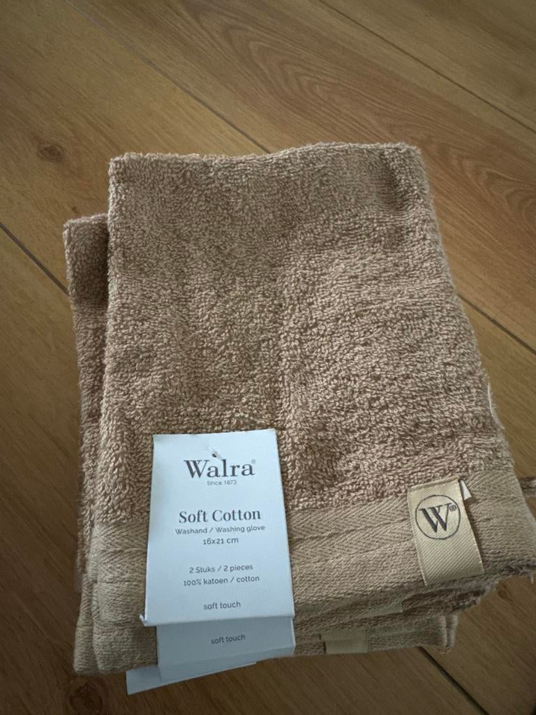 Walra Washandjes Soft Cotton, Ophalen of Verzenden, Nieuw, Bruin, Overige typen