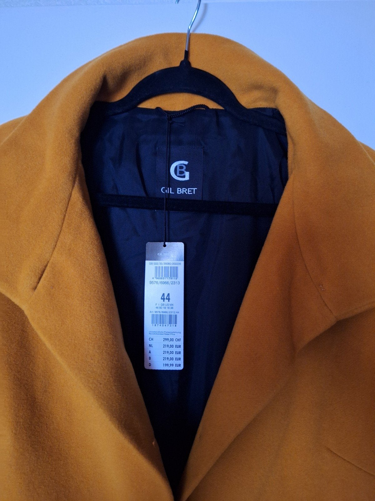 Nieuwe Gil Bret jas, Made in Italy, Maat 44 tussenjas, Geel, Maat 42/44 (L), Nieuw, Ophalen of Verzenden