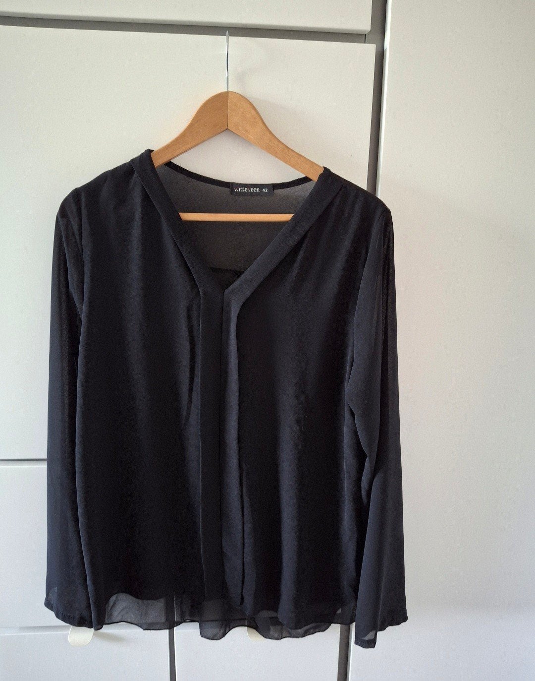 Witteveen zwarte blouse top maat 42, Kleding | Dames, Zwart, Maat 42/44 (L), Ophalen of Verzenden, Zo goed als nieuw