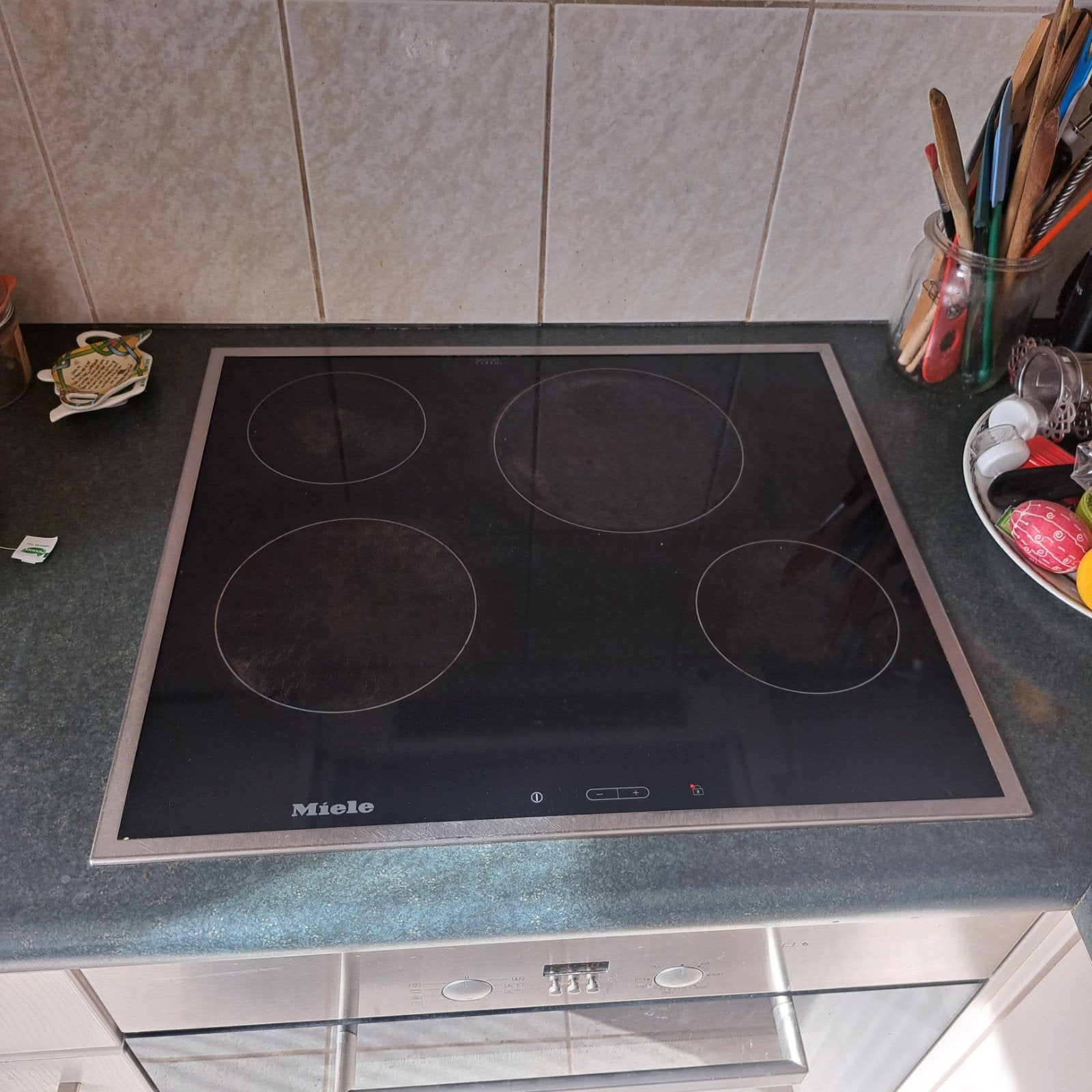 Miele elektrische kookplaat - Zelf uitbouwen bij afhalen, Ophalen, Gebruikt, 4 kookzones, Inbouw