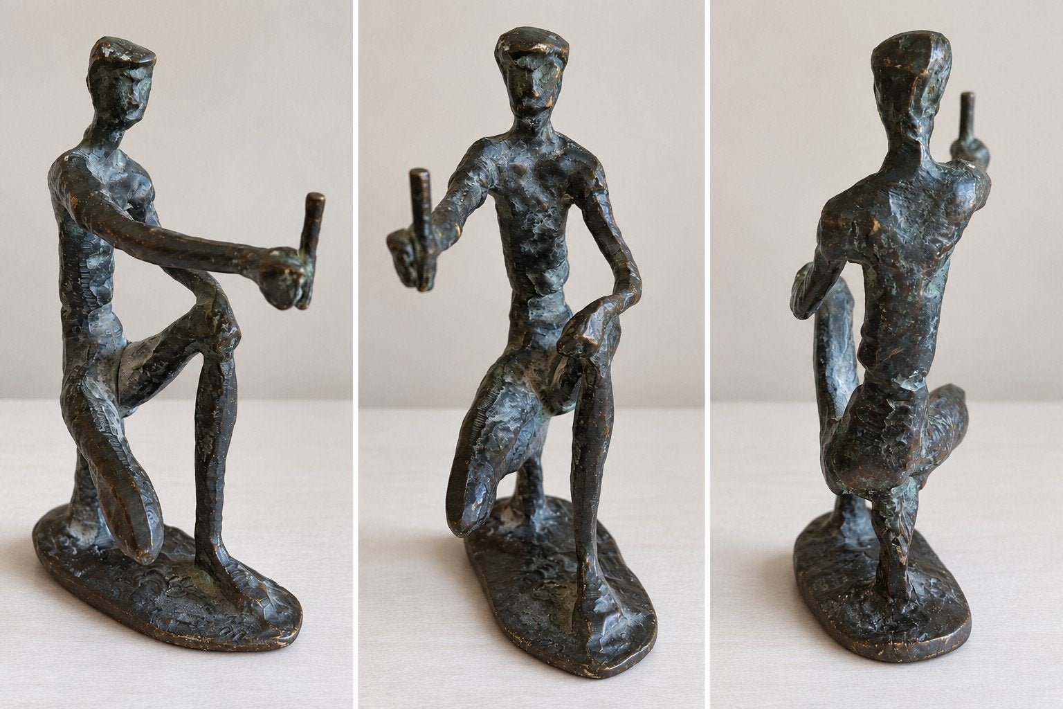 Abstract metalen beeldje van een menselijke figuur, Ophalen of Verzenden