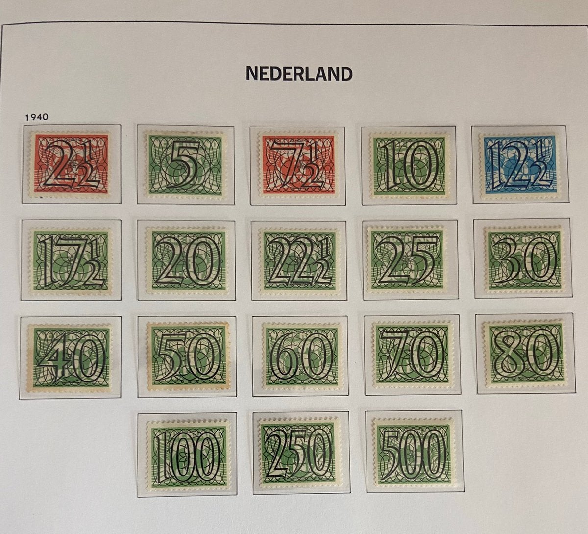 Nederland Guilloche nvph 356-373 + paren, Ophalen of Verzenden, Na 1940, Postfris