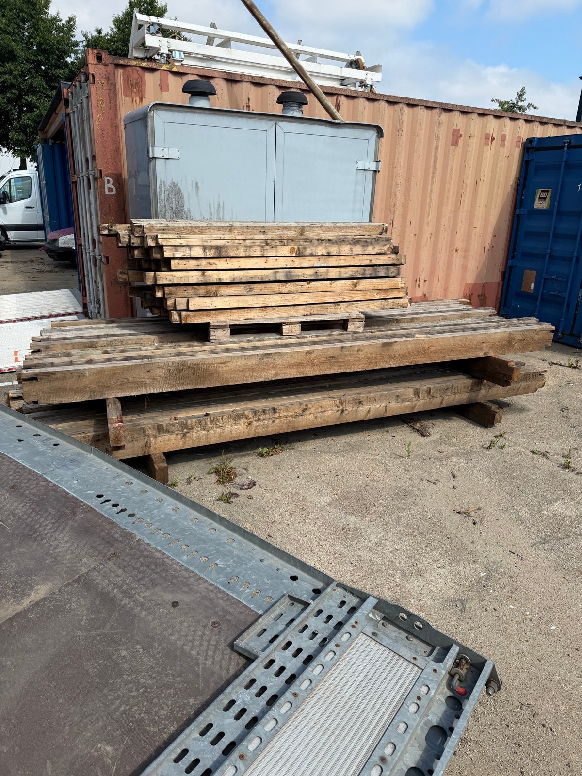 Houten balken gebruikt, diverse lengtes, goede staat, Doe-het-zelf en Verbouw, Hout en Planken, Ophalen, Gebruikt, Balk, Overige houtsoorten