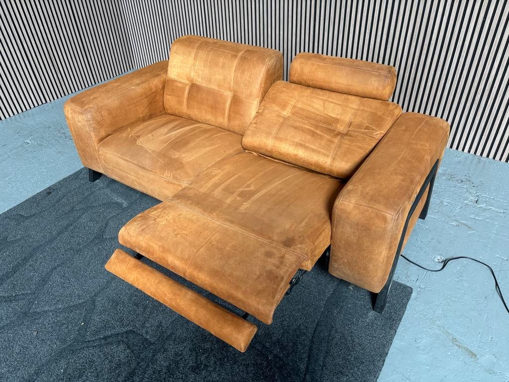GRATIS LEVERING Elektrisch Bank Cognac 200x90 GEREINIGD, Huis en Inrichting, Banken | Bankstellen, 150 tot 200 cm, Tweepersoons