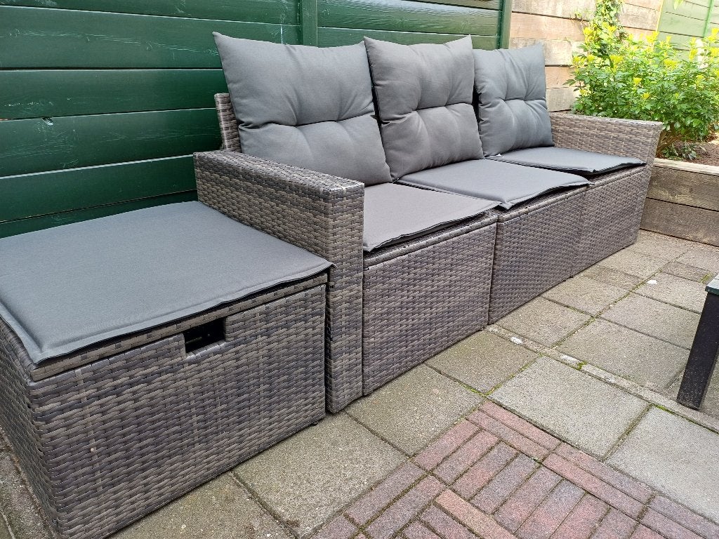 Loungeset voor buiten, Ophalen, 4 zitplaatsen, Bank, Zo goed als nieuw