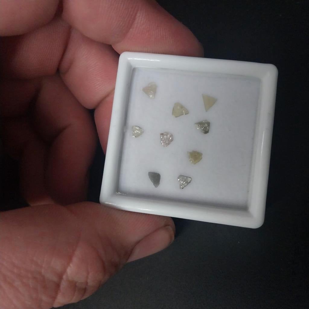 Lot met gezaagde echte diamant plakjes, Ophalen of Verzenden