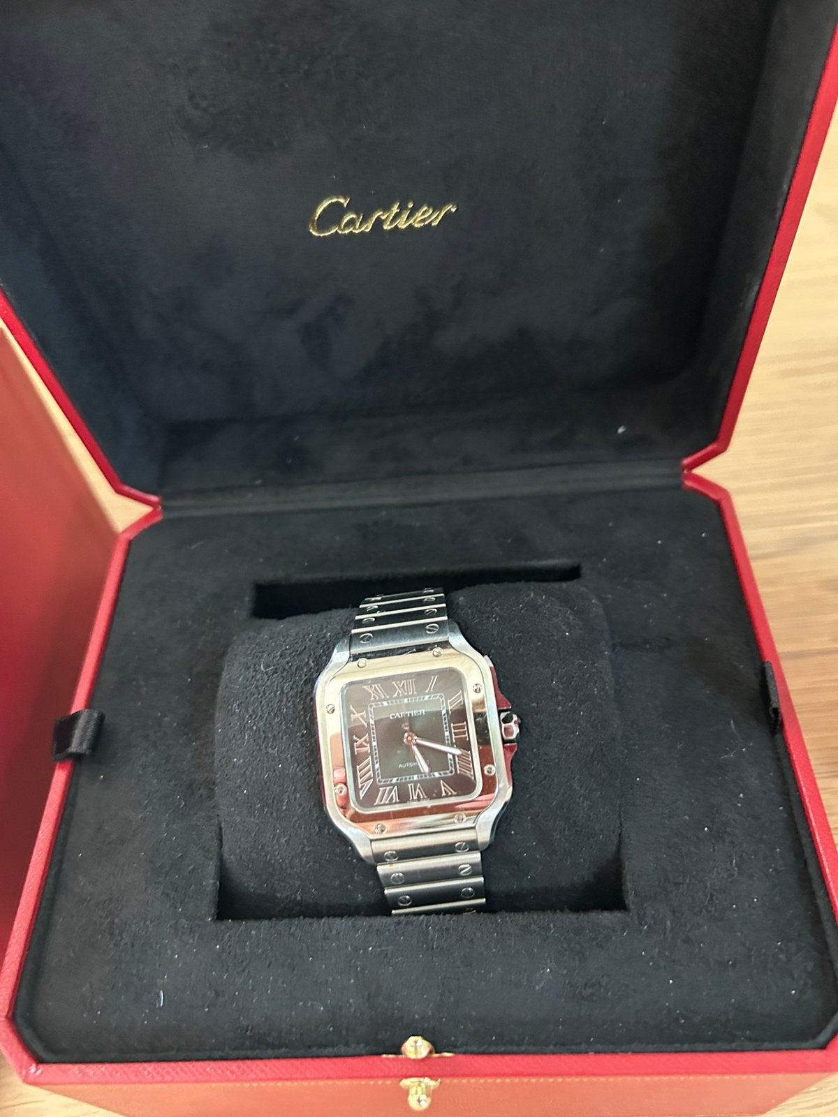 Cartier Santos WSSA0061 Gassan 29-06-2024, Overige merken, Staal, Polshorloge, Ophalen of Verzenden
