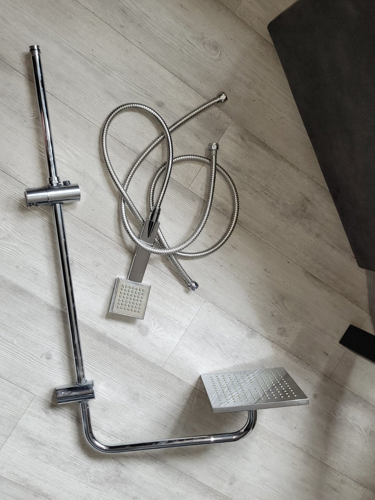 Douchekop set 20cm met aansluiting, Ophalen, Gebruikt, Chroom