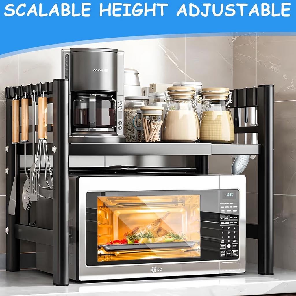 Extendable Microwave Rack - Adjustable Two Level, Ophalen of Verzenden