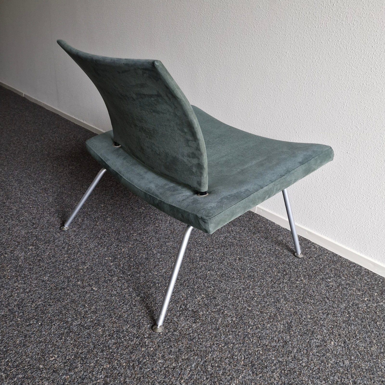 Moderne KFF fauteuil in groen alcantara stof, Ophalen, Gebruikt, Overige kleuren, Stof