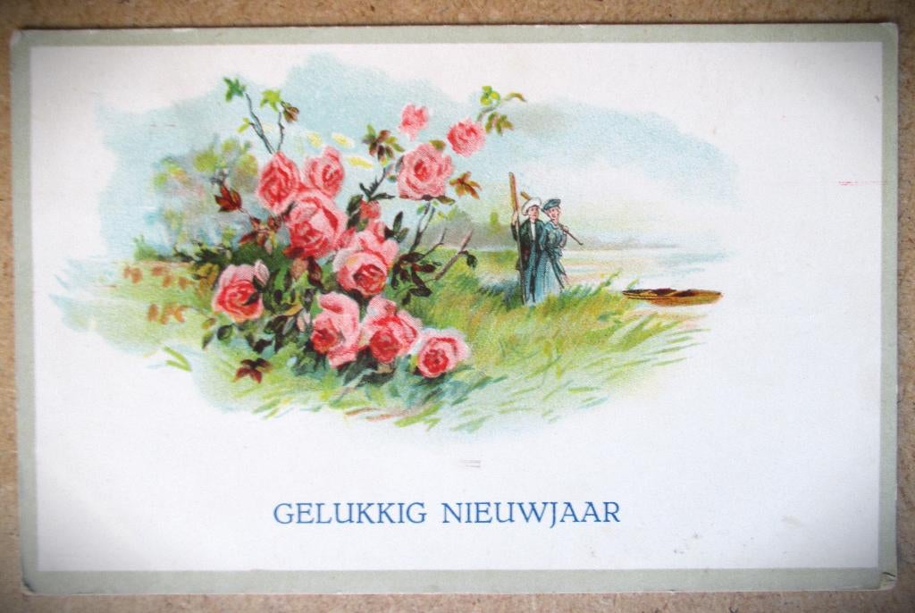 Kaart 1926~Gelukkig Nieuwjaar~Zegel 2 cent~Rode Rozen, Ophalen of Verzenden, 1920 tot 1940, Gelopen, Feest(dag)