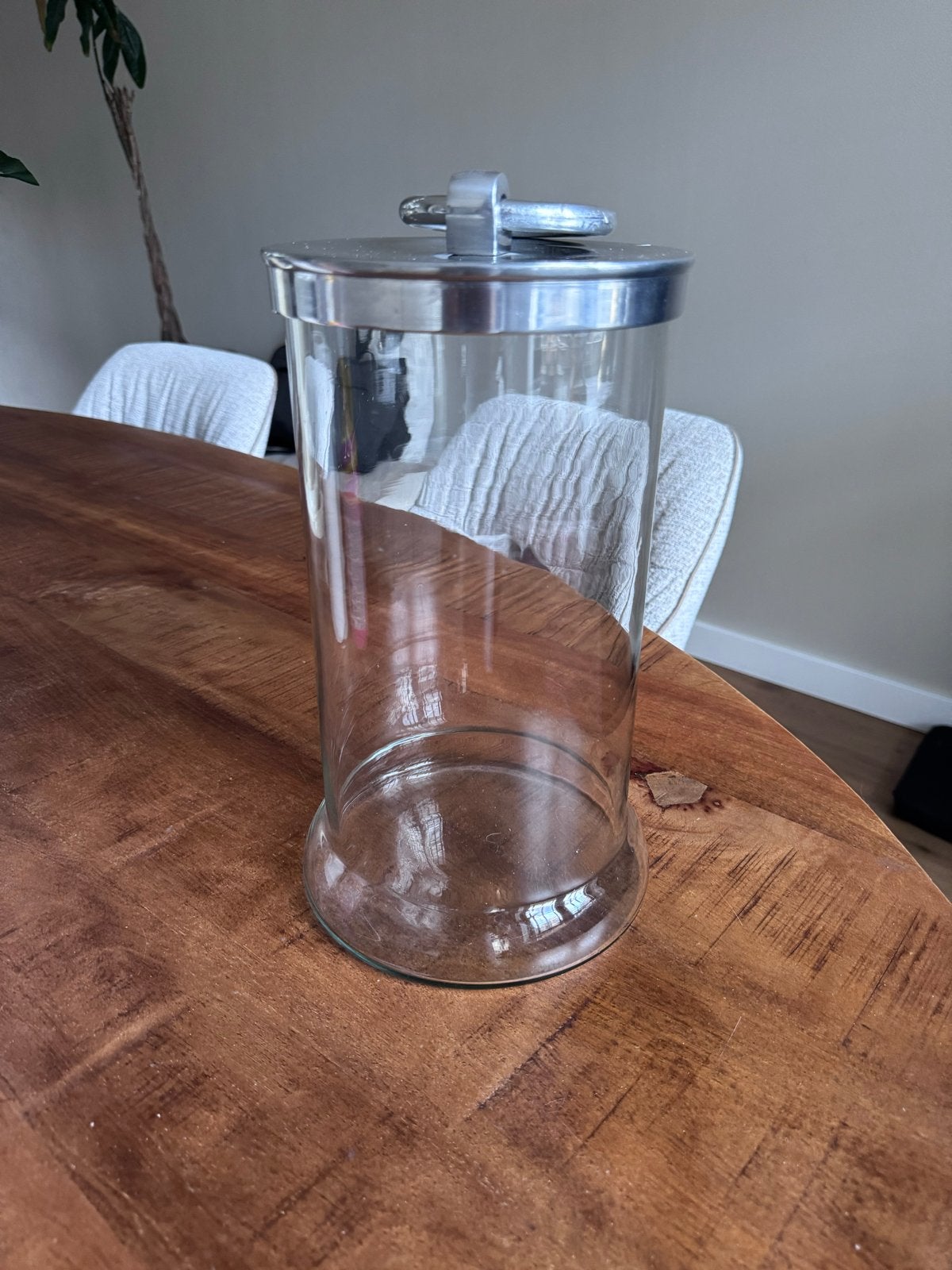 Riviera Maison Glazen Voorraadpot met Metalen Deksel, Ophalen, Glas, Zilver, Landelijk