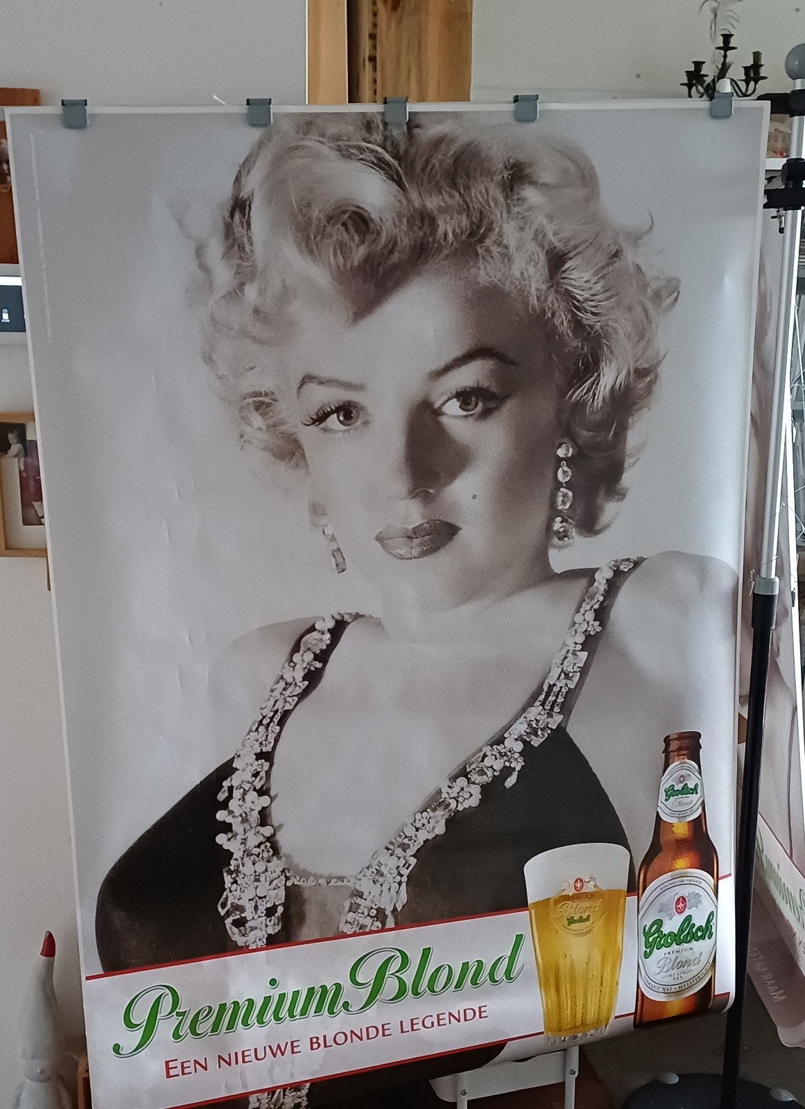 Marilyn Monroe Grolsch abri poster, Verzamelen, Ophalen of Verzenden, Zo goed als nieuw, A1 t/m A3, Film en Tv