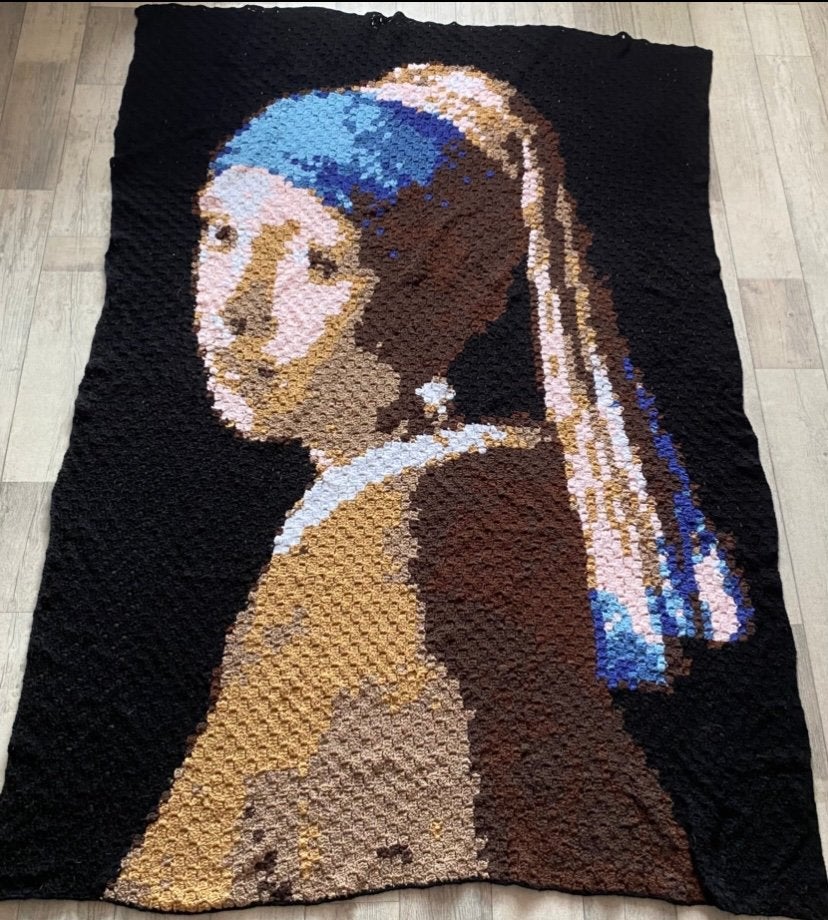 Gehaakte meisje met de parel blanket, Ophalen of Verzenden, Nieuw