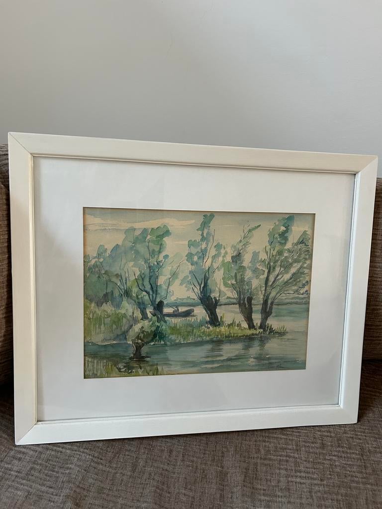 Aquarel schilderij Biesbosch Geertruidenberg, Ophalen, Schilderij