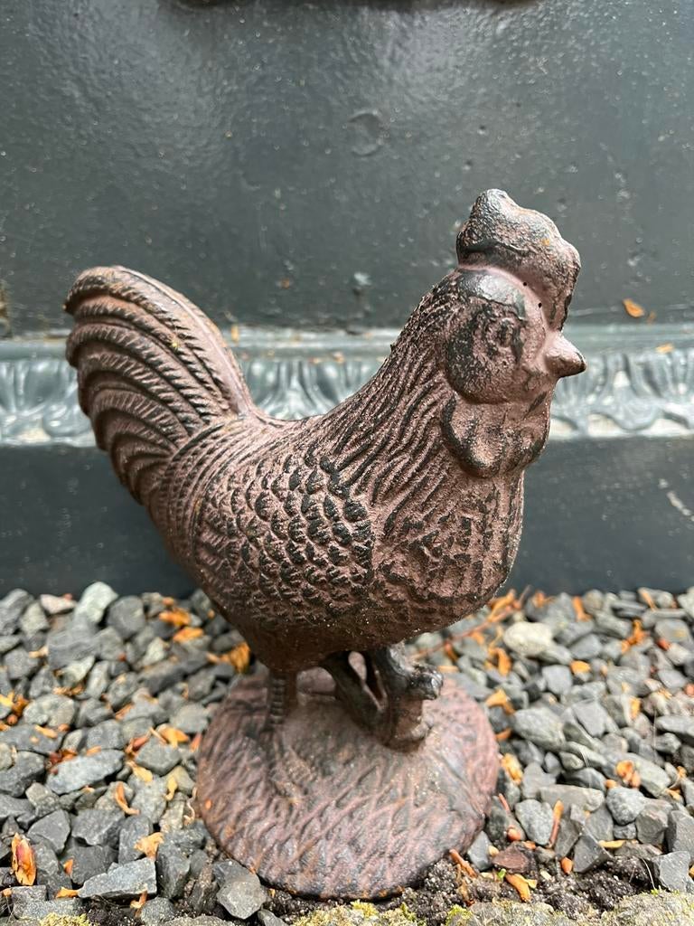 Gietijzer kippetje, Tuin en Terras, Ophalen, Gebruikt, Overige materialen, Dierenbeeld