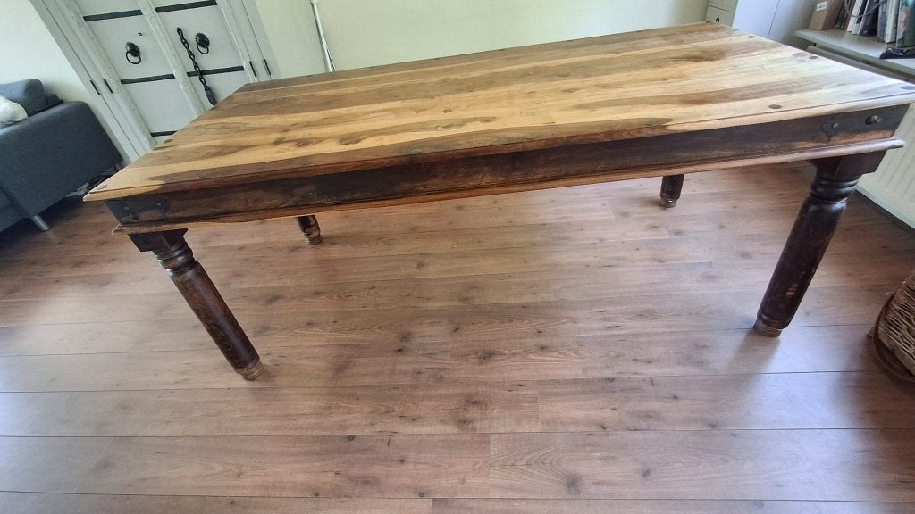 Koloniale Eettafel 2 Meter, Huis en Inrichting, Tafels | Eettafels, Gebruikt, 50 tot 100 cm, 200 cm of meer, Vijf personen of meer