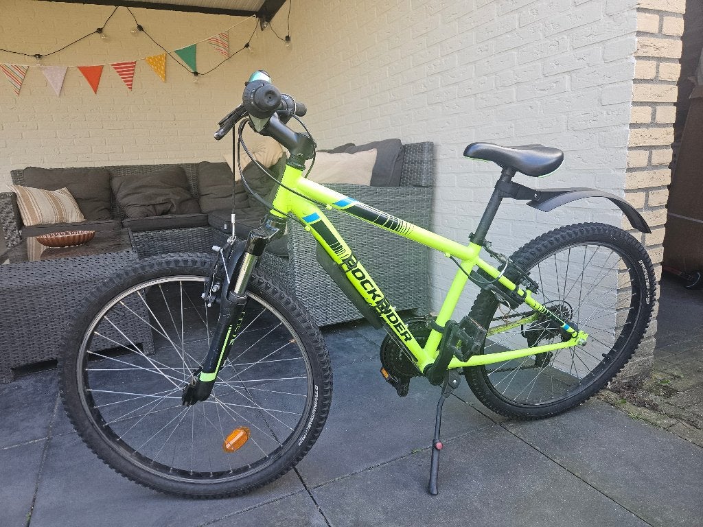 Fiets kind (7-11jaar) Mountainbike, Ophalen, 24 inch of meer, Staal, Velgrem