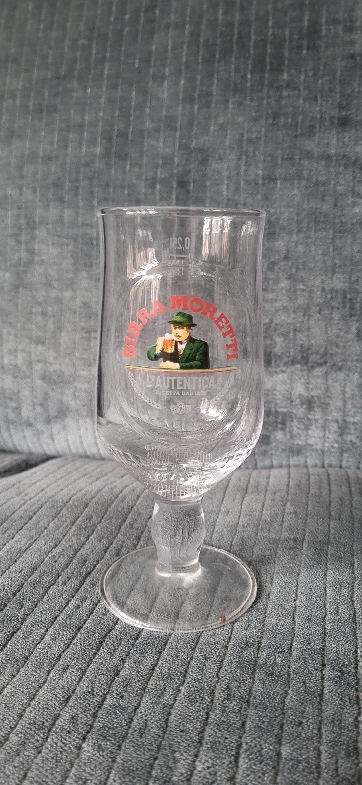 Birra Moretti bierglas - L'Autentica - 0,25L, Huis en Inrichting, Ophalen of Verzenden, Zo goed als nieuw, Overige merken, Glas