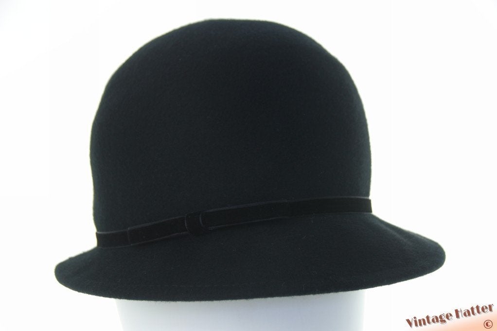 Vintage Dameshoed Inspired by Veritas zwart wolvilt 57, Kleding | Dames, 56 of 57 cm (M, 7 of 7⅛ inch), Hoed, Ophalen of Verzenden
