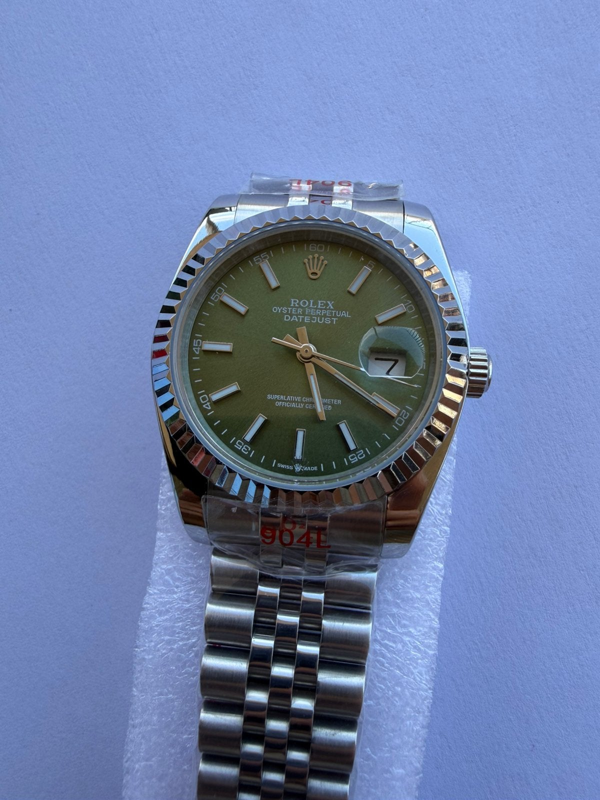 Rolex datejust jubilee mint groen 36, Ophalen of Verzenden, Staal, Overige merken