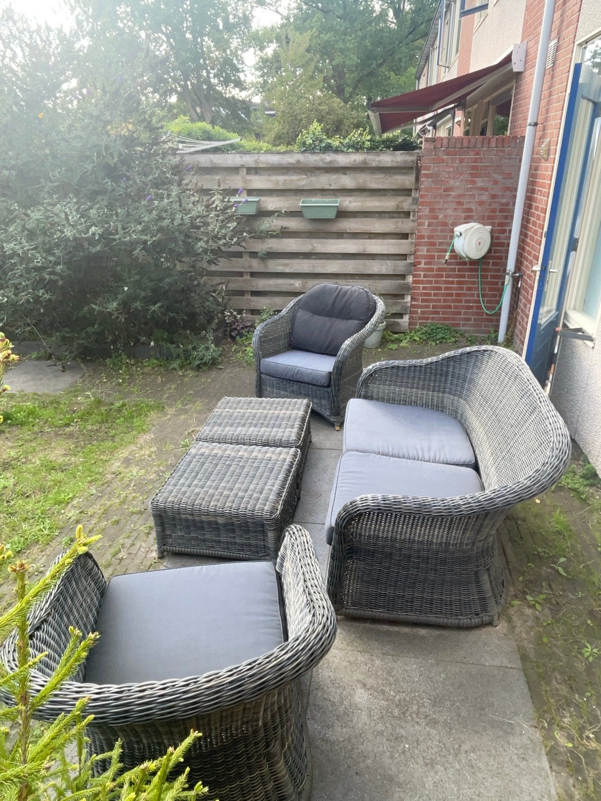 Loungeset Applebee grijs tuinstoelen tuinset, zoals Wicker, Ophalen, 4 zitplaatsen, Gebruikt, Loungeset