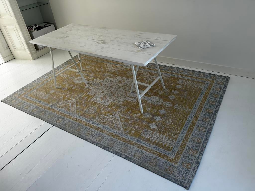 Houten tafel wit 180cm, Huis en Inrichting, Tafels | Eettafels, Ophalen, 50 tot 100 cm, Zo goed als nieuw, Vijf personen of meer