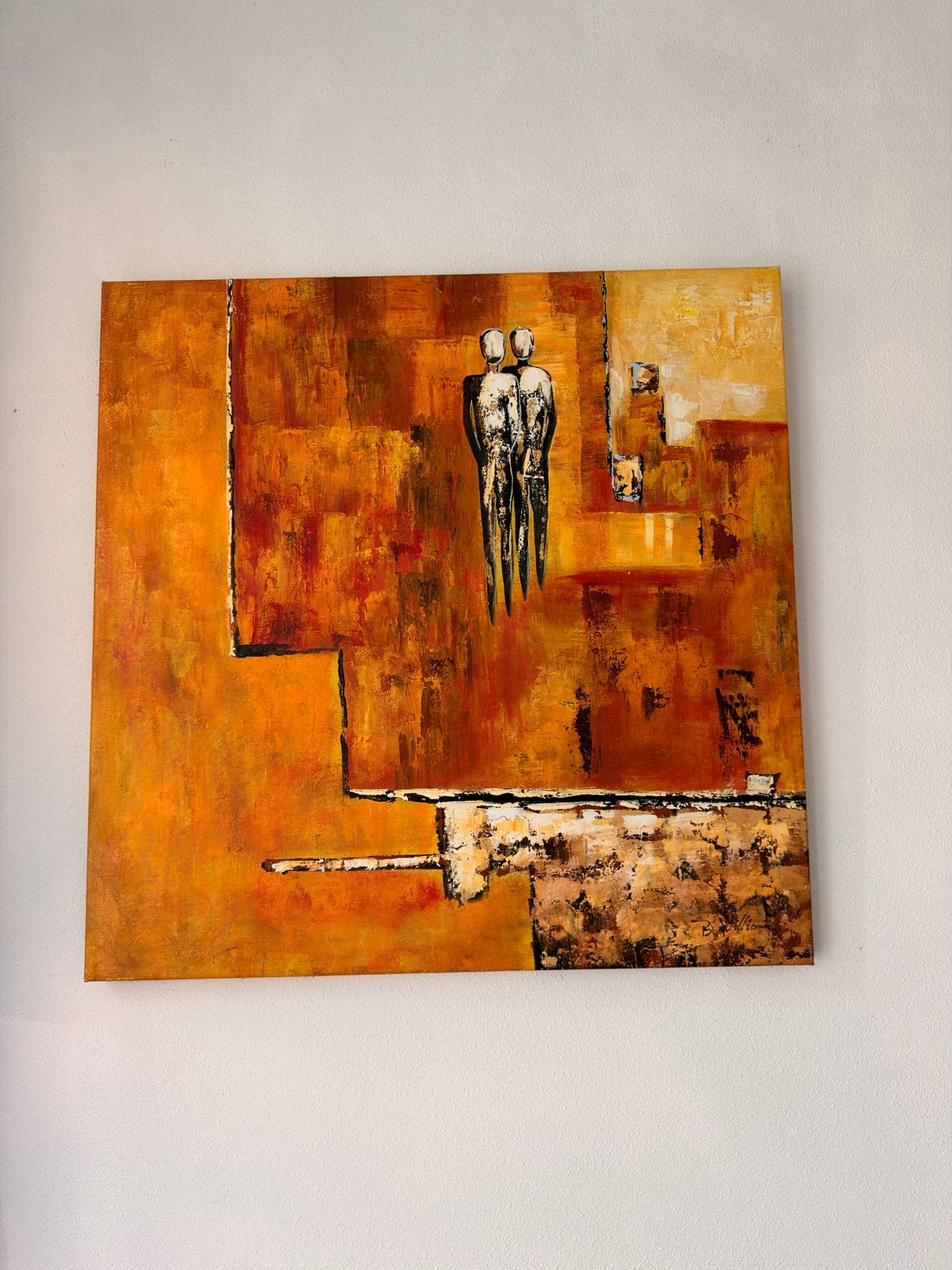 Abstract schilderij - 100x99 cm, Ophalen