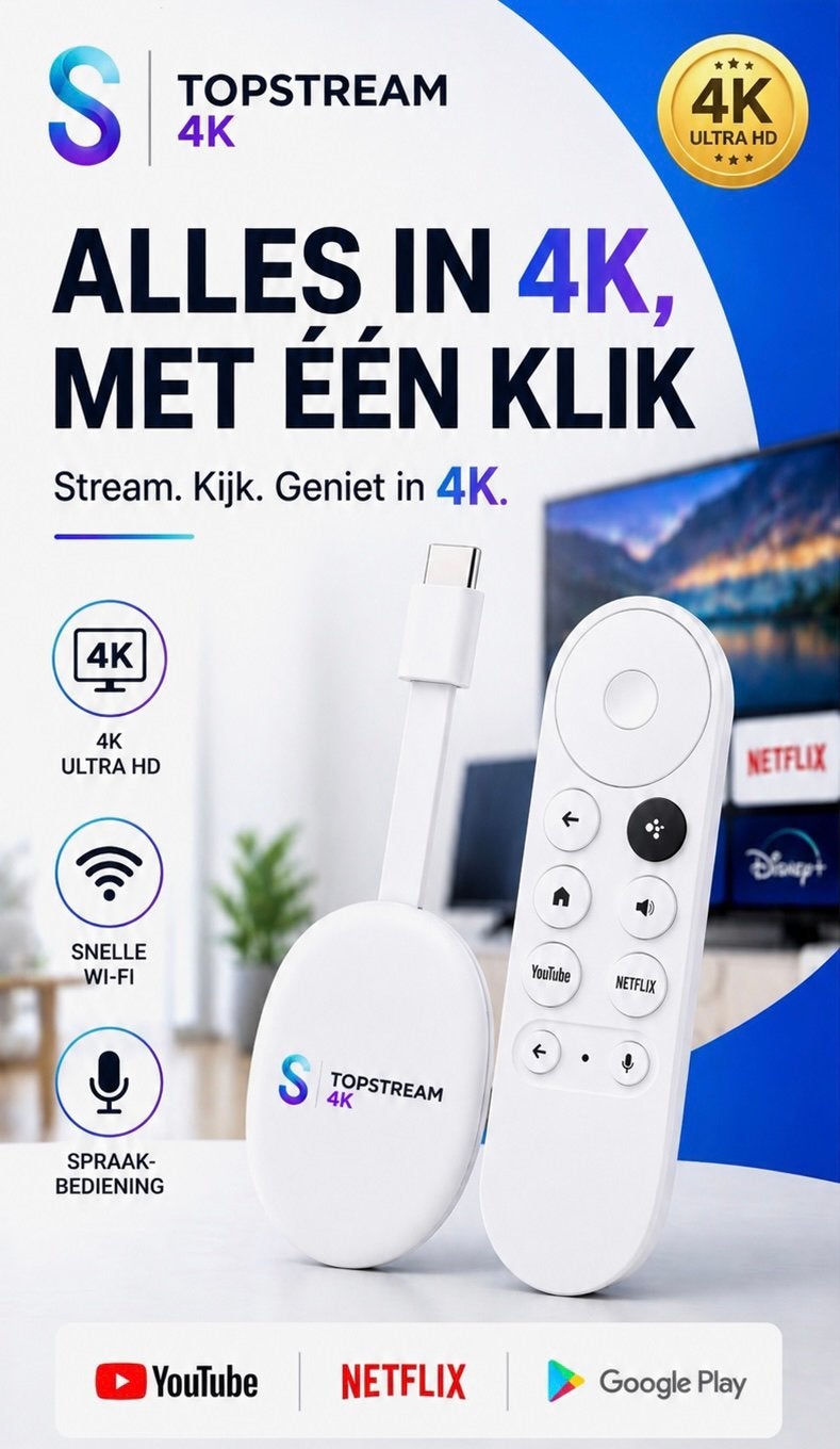 Android TV Chromecast 4K – Nieuw, Audio, Tv en Foto, Mediaspelers, Ophalen of Verzenden, Nieuw, HDMI