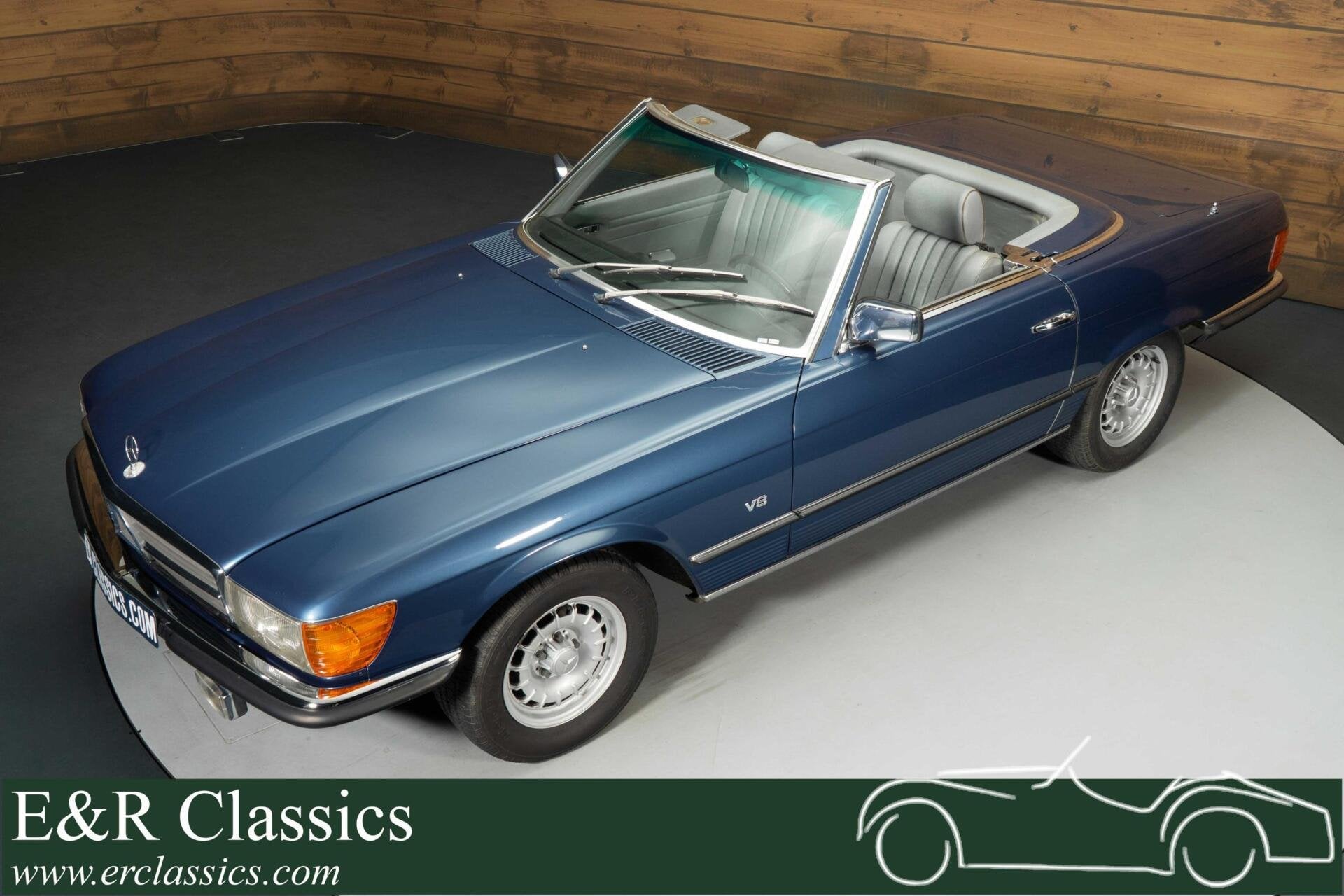 Mercedes 380 SL Cabriolet | 1981, Auto's, Automaat, Achterwielaandrijving, Cabriolet, Blauw