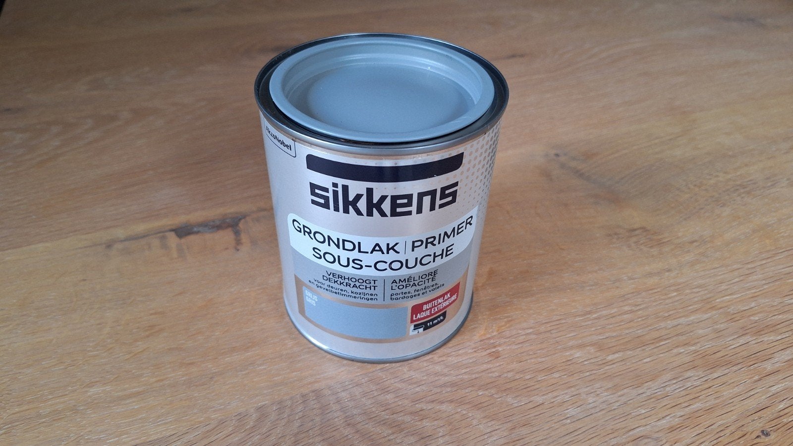 Ongeopend: Sikkens 0,75 L grondlak voor buiten (grijs), Ophalen, Nieuw, Lak, Grijs