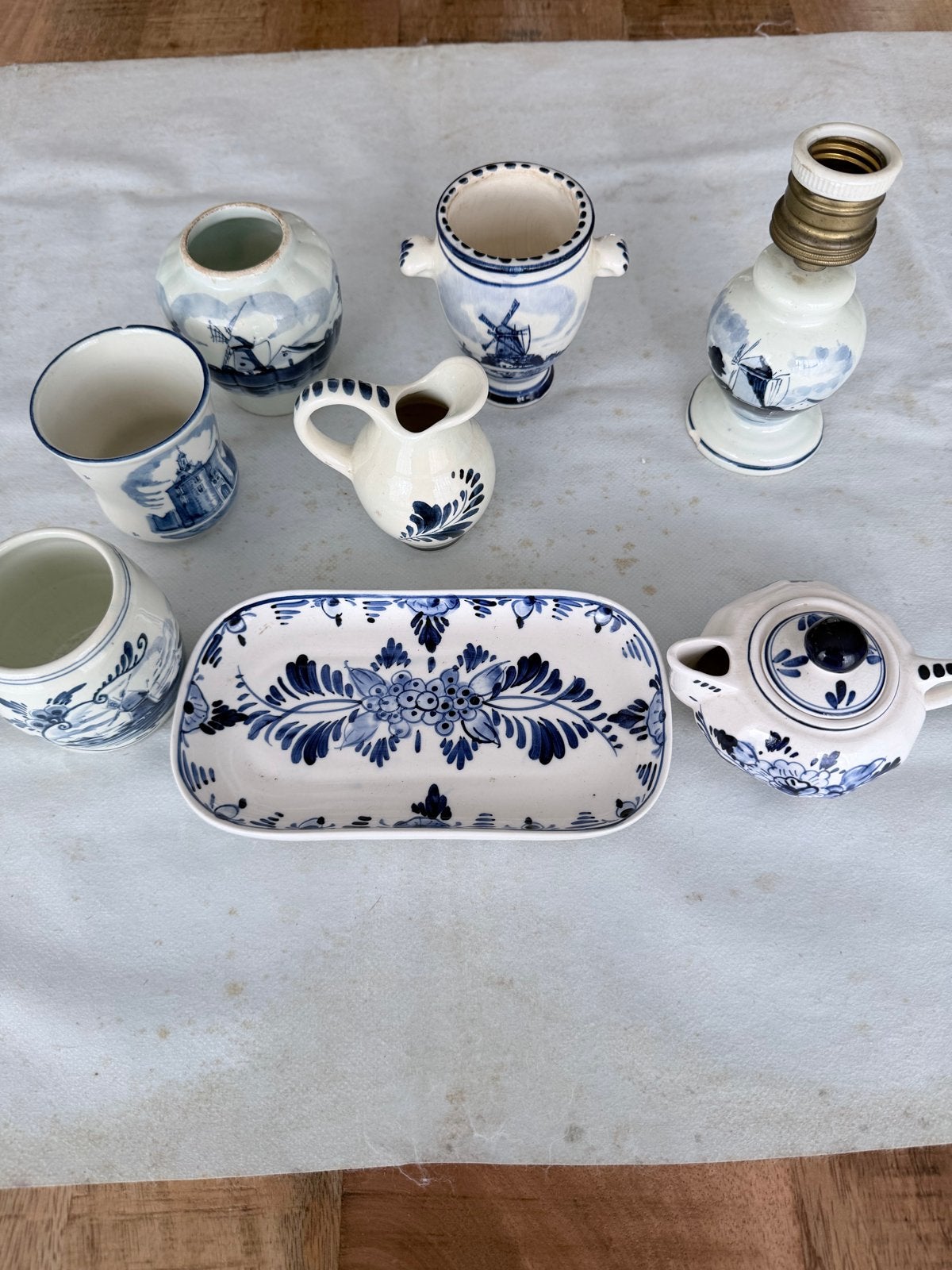 Delfts Blauw Collectie: Vazen, Lampvoet Sc ook apart te koop, Ophalen of Verzenden