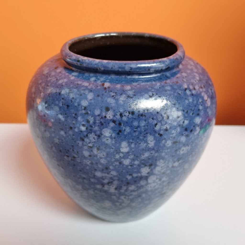 retro vintage keramiek vaas Scheurich West Germany jaren 70s, Ophalen of Verzenden, Zo goed als nieuw, Steen/keramiek, 18 cm