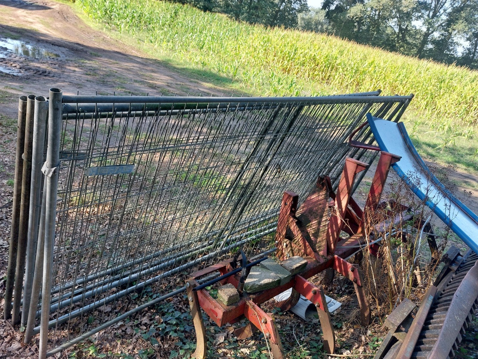 bouwhekken Heras en Mobi, Tuin en Terras, Ophalen of Verzenden, Gebruikt, IJzer, Enkelstaafmat hekwerk