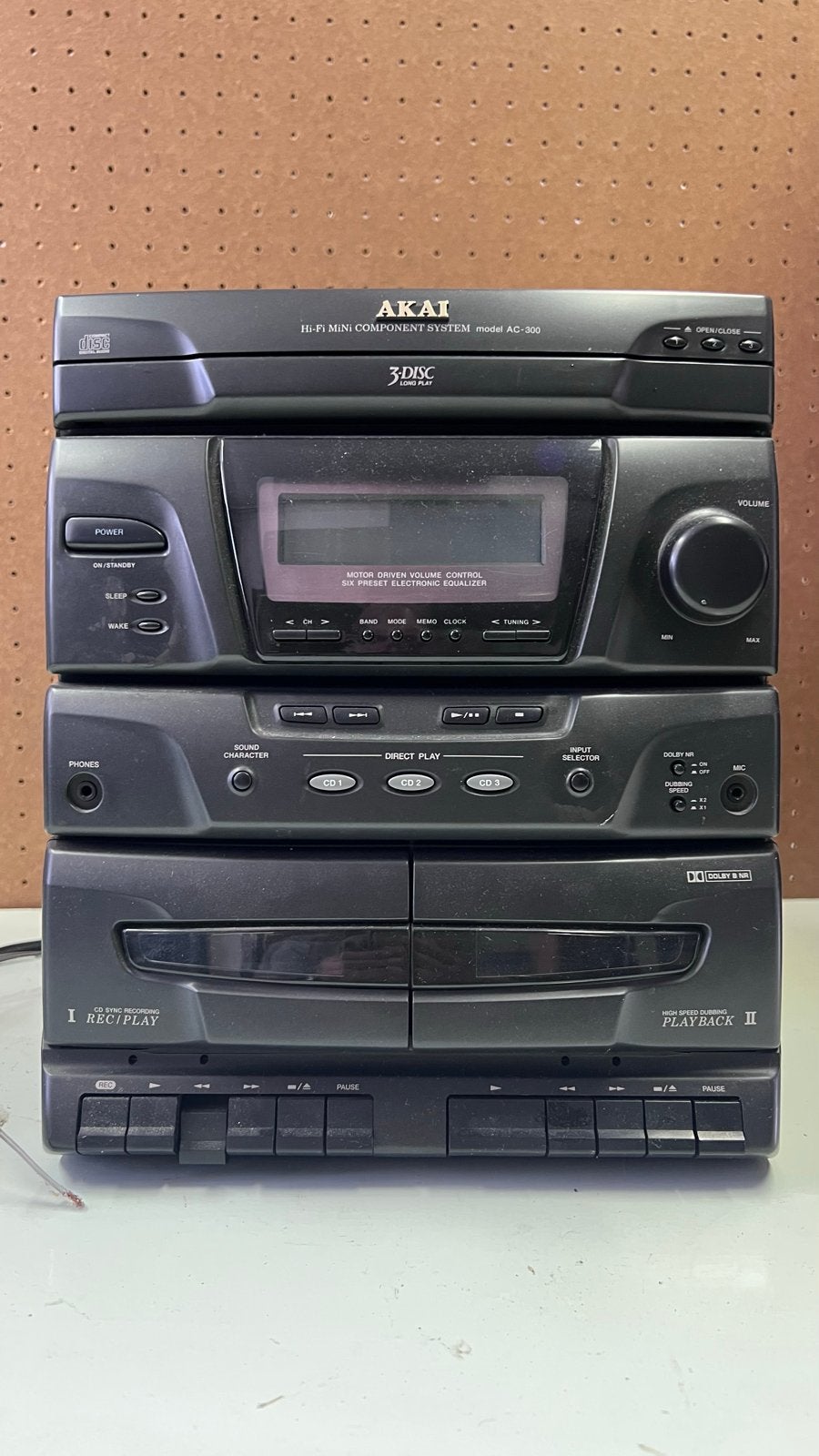 Akai AC-300 Hi-Fi Mini Component Systeem met 3-disc CD, Audio, Tv en Foto, Ophalen, Gebruikt, Cassettedeck, Microset