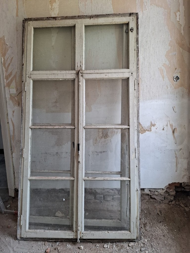 2x Authentieke eikenhouten ramen - uitzonderlijk groot, Ophalen, Gevelraam of Ruit, Gebruikt, 160 cm of meer