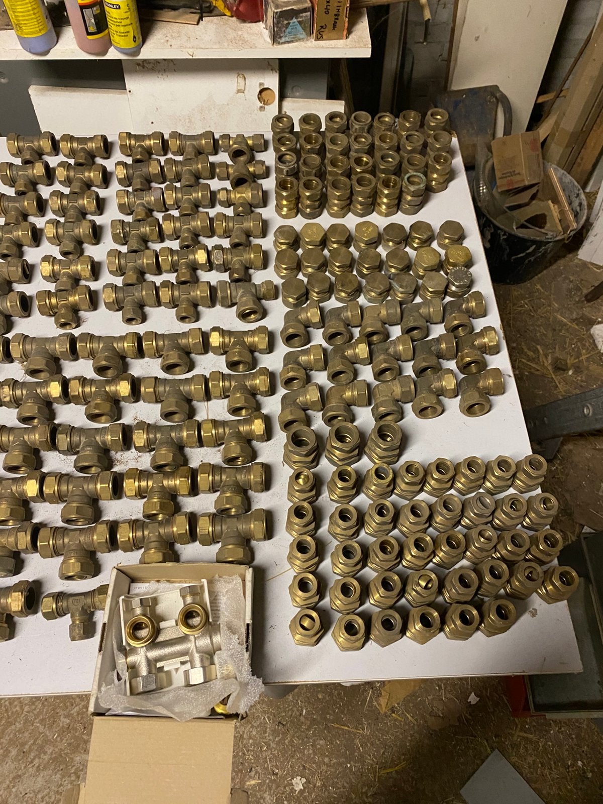 489 stuks koperen knelkoppelingen ., Ophalen of Verzenden, Zo goed als nieuw