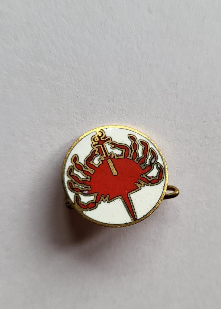 KWF Kankerbestrijding emaille broche, Gebruikt, Niet vindbaar, Niet vindbaar, Speldje of Pin