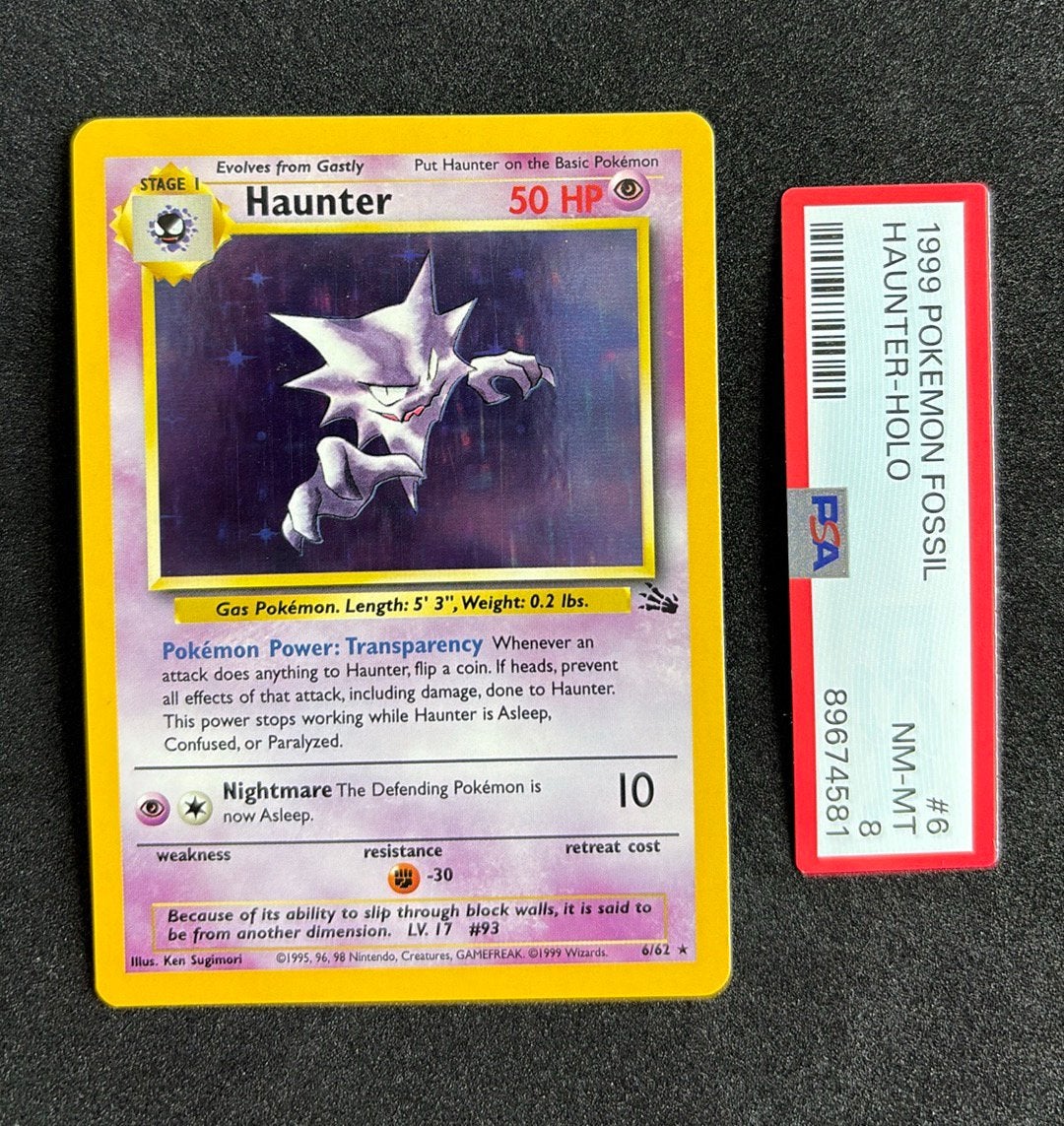 Haunter Fossil Unlimited Holo Pokemon, Hobby en Vrije tijd, Verzamelkaartspellen | Pokémon, Ophalen of Verzenden, Zo goed als nieuw