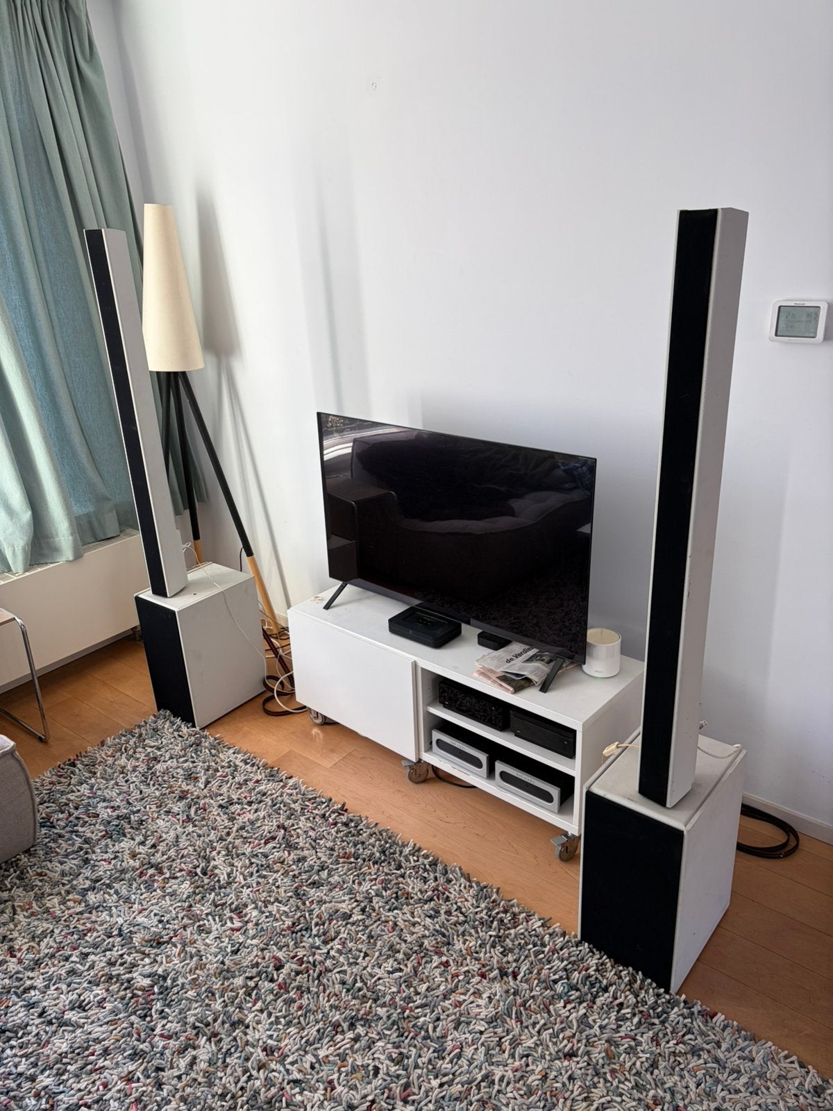 Electrostaten met losse basboxen vd Meedevoort, Audio, Tv en Foto, Ophalen of Verzenden, Gebruikt, Minder dan 60 watt, Overige merken