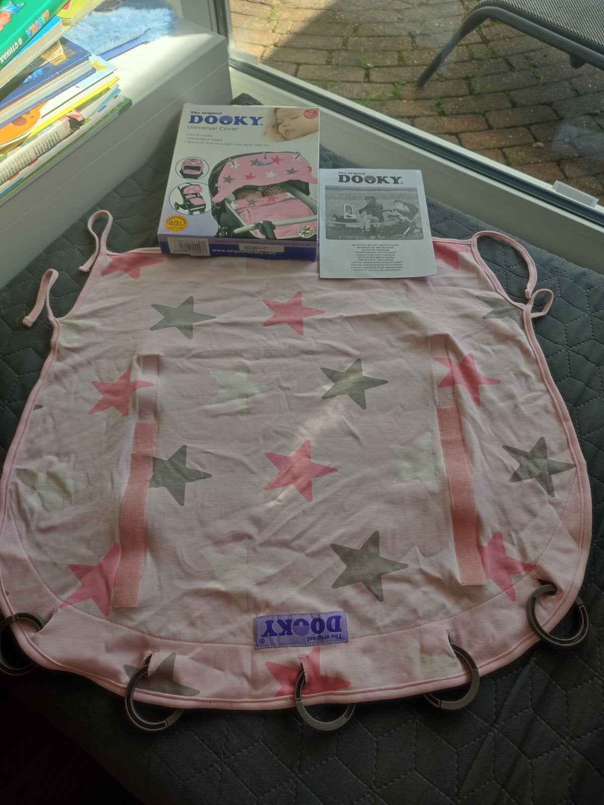 Dooky Cover Roze Sterren - Universele Zonnekap, Ophalen of Verzenden, Zo goed als nieuw, Kinderwagen, Overige merken