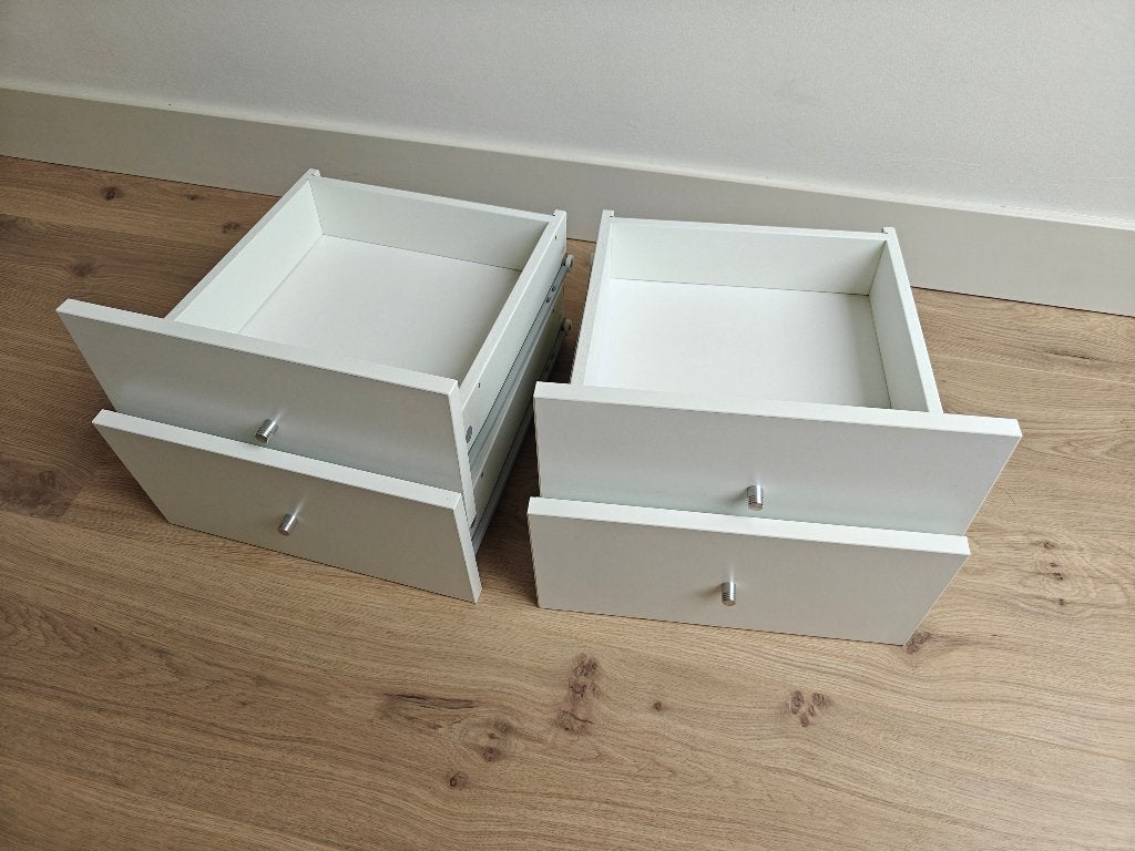 2x IKEA Kallax Inzet met Lades (4 lades in totaal) – Wit, Ophalen, Gebruikt, 50 tot 100 cm, Minder dan 100 cm