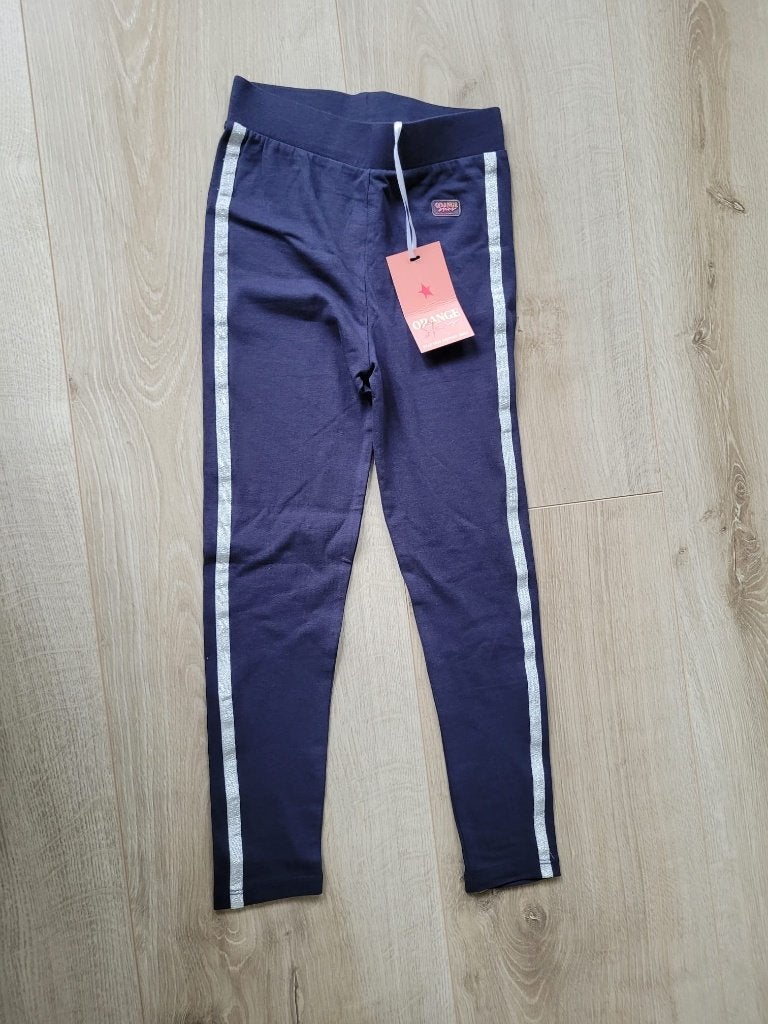 Blauwe legging zilveren streep Orange Stars kids maat 116, Kinderen en Baby's, Ophalen of Verzenden, Nieuw, Meisje, Broek