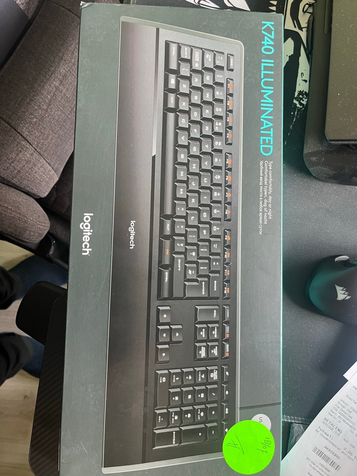 Logitech K740 Illuminated Toetsenbord - Qwerty, Computers en Software, Toetsenborden, Nieuw, Qwerty, Bedraad, Numeriek gedeelte