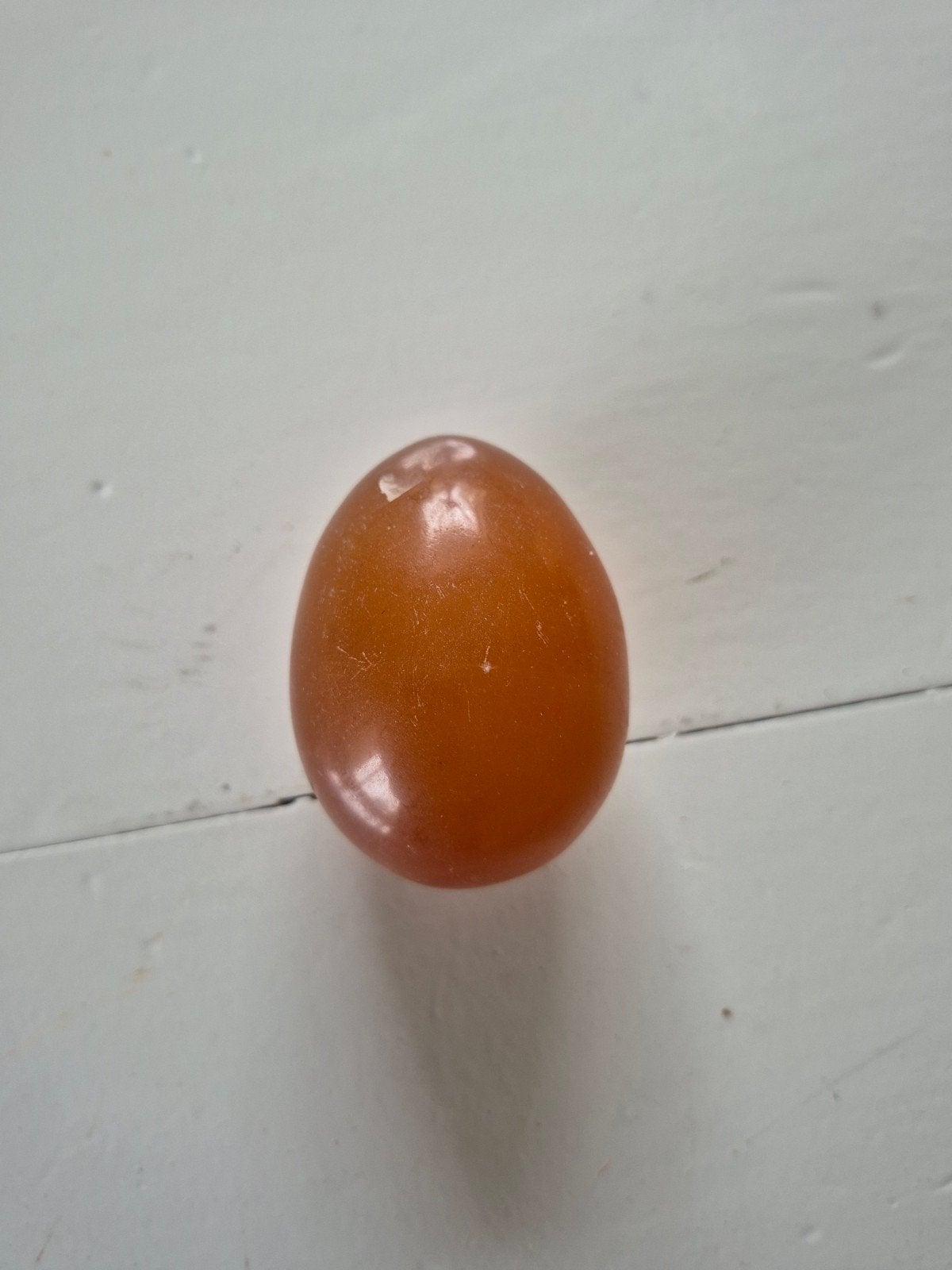 Groot edelsteen ei oranje calciet, Ophalen of Verzenden, Oranje, Overige materialen
